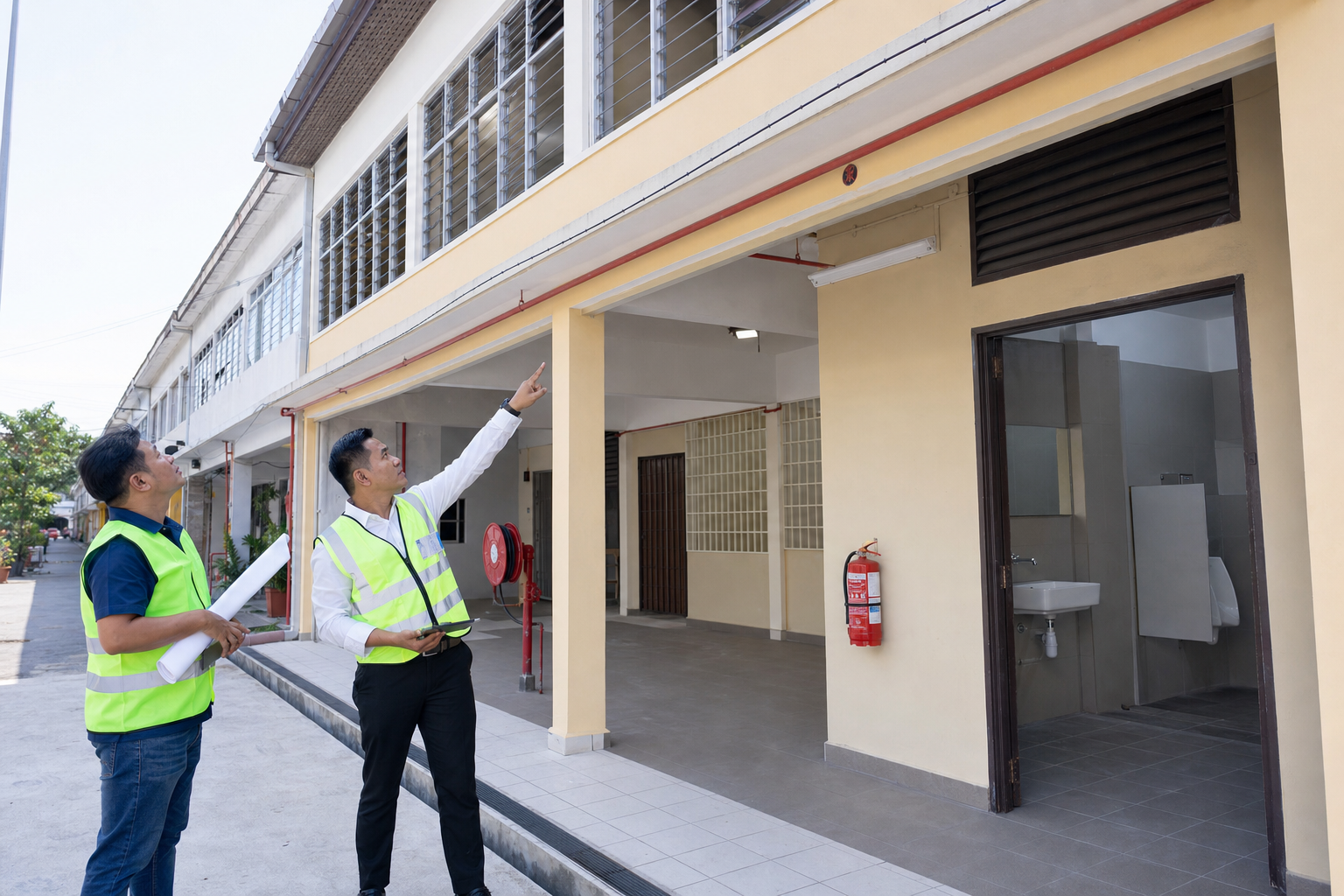 Gambar editorial jana AI berkaitan Bayan Lepas: pembelian rumah kedai untuk penginapan pekerja menjadikan pematuhan sebahagian aset; bukan foto sebenar.