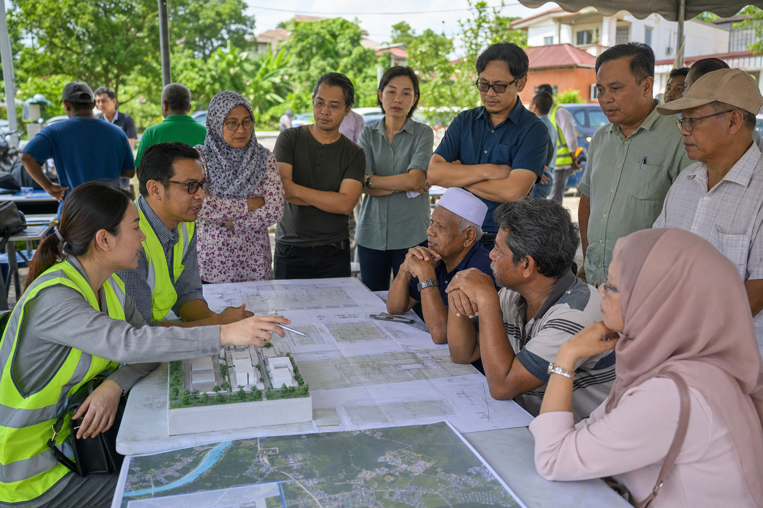 Gambar editorial jana AI berkaitan Seruan larangan berhampiran perumahan menaikkan ambang perancangan pusat data; bukan foto sebenar.