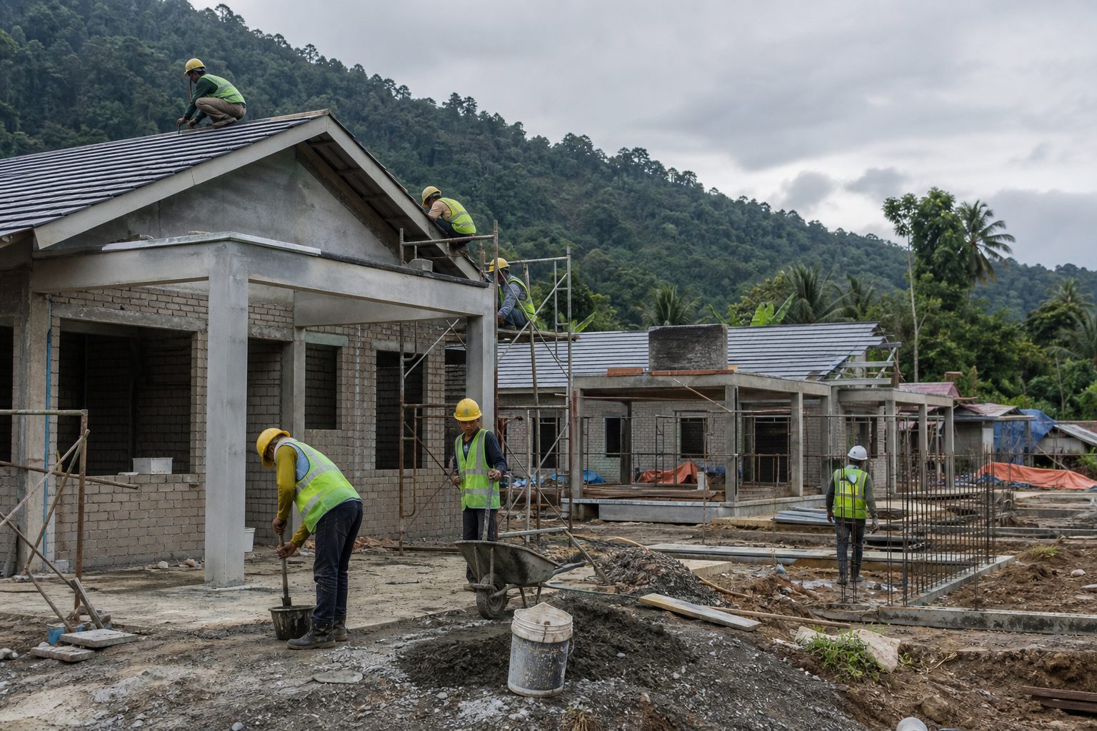 Gambar editorial jana AI berkaitan topik Sabah PropEX: rumah mampu milik masih mendapat permintaan sebenar; bukan foto projek sebenar.