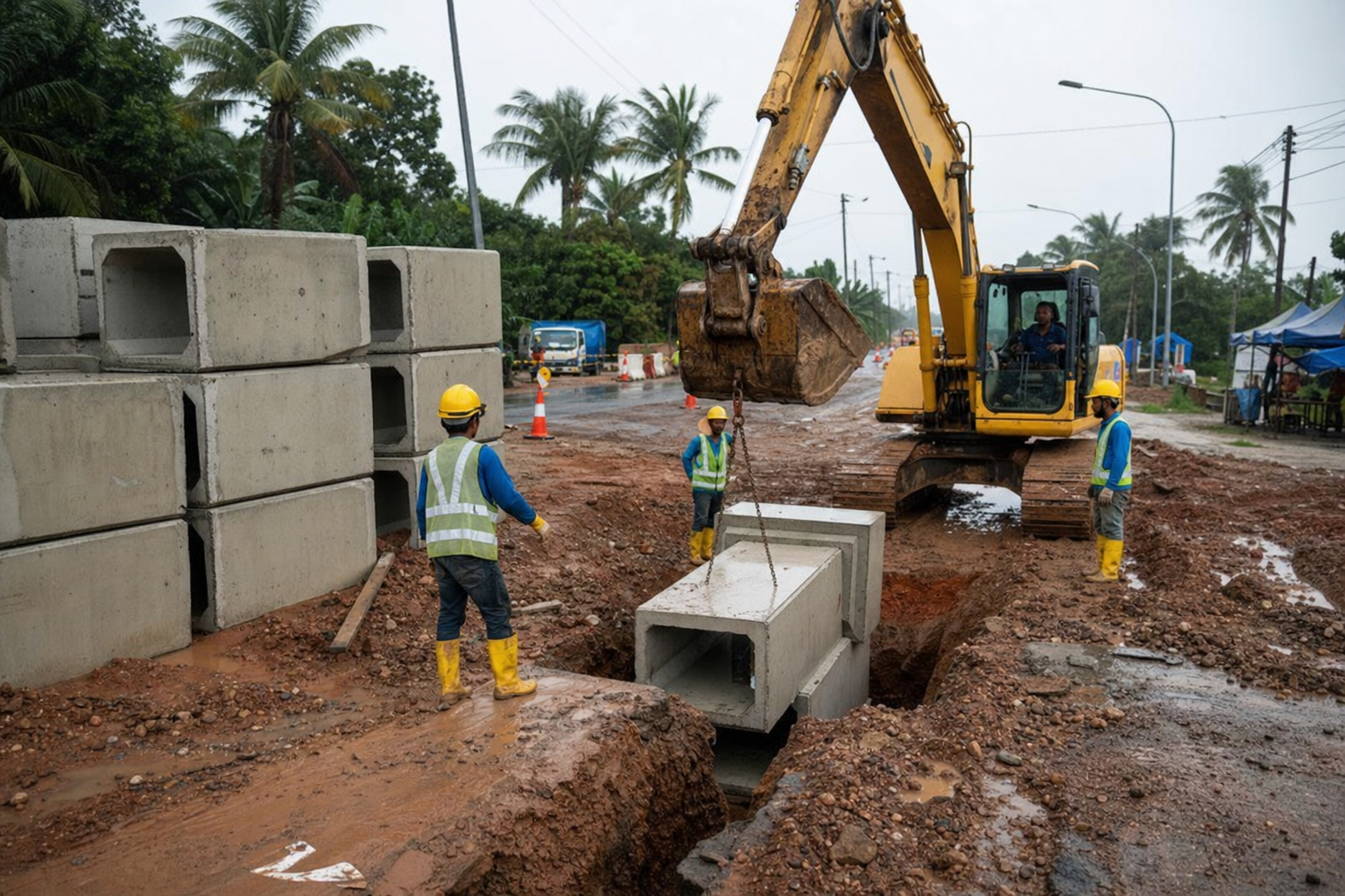 Gambar wakil kerja jalan dan saliran di Malaysia
