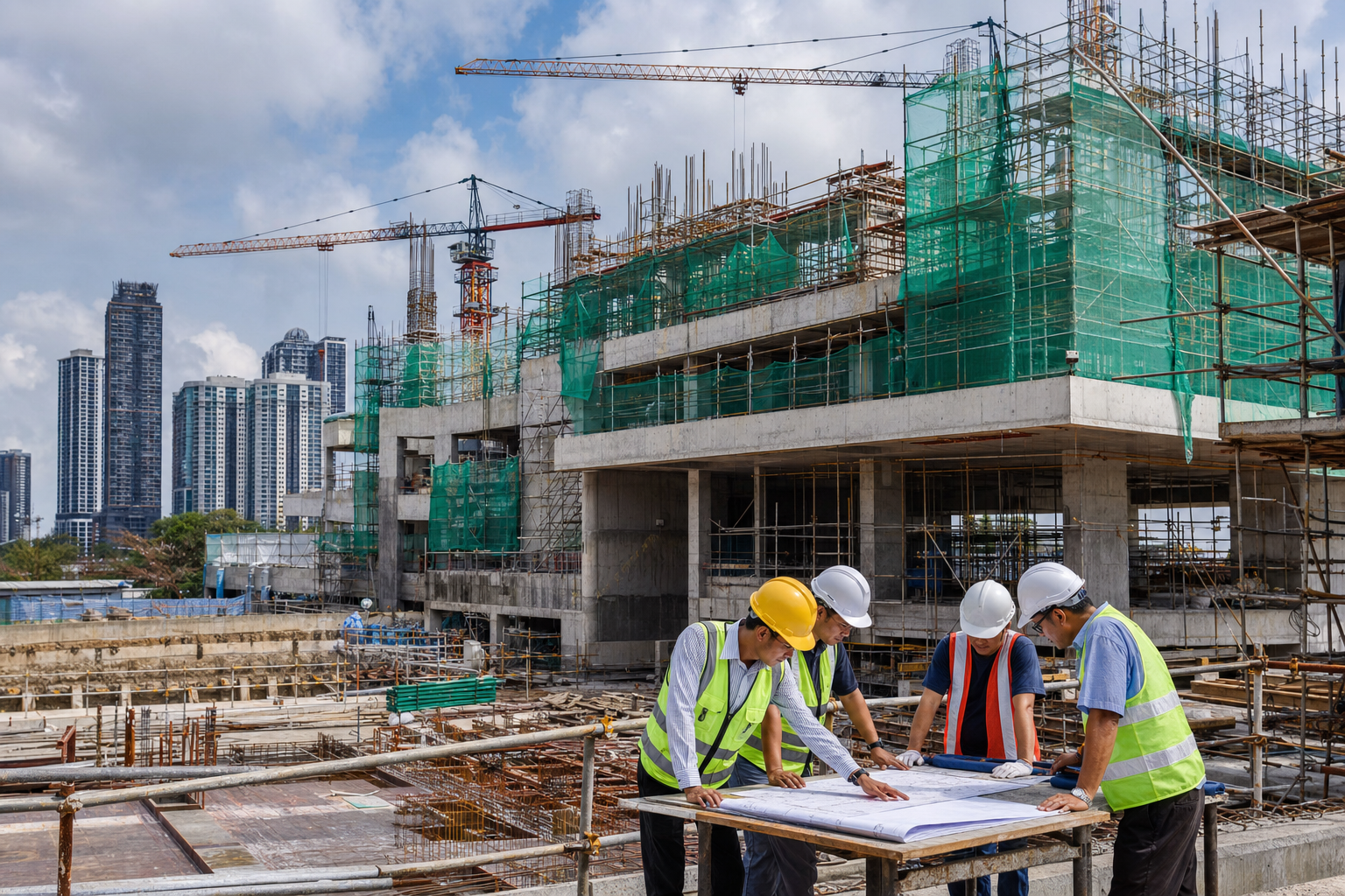 Gambar wakil tapak pembinaan bangunan besar di Malaysia