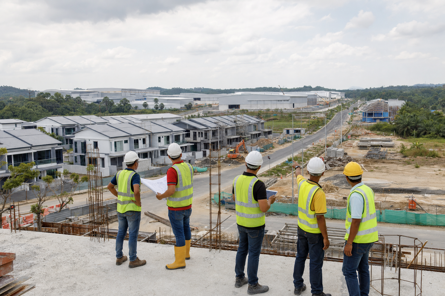 Gambar editorial jana AI yang mewakili Jualan hartanah dijangka pulih pada separuh kedua, tetapi pasaran memilih lokasi, produk dan kesiapsiagaan infrastruktur; bukan foto projek, syarikat, tempat atau peristiwa sebenar.