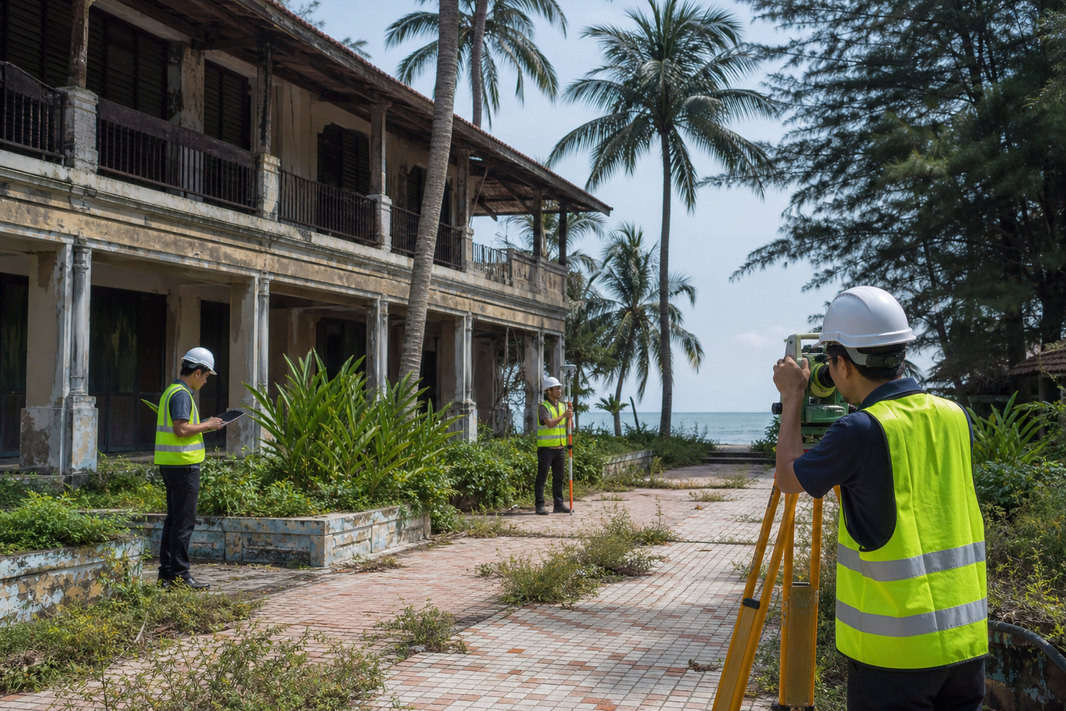 Gambar editorial jana AI yang mewakili Tapak Kelab Golf dan Hotel Labuan ditawarkan untuk pajakan serta pembangunan semula—risiko keadaan sedia ada perlu dihargakan; bukan foto projek, syarikat, tempat atau peristiwa sebenar.