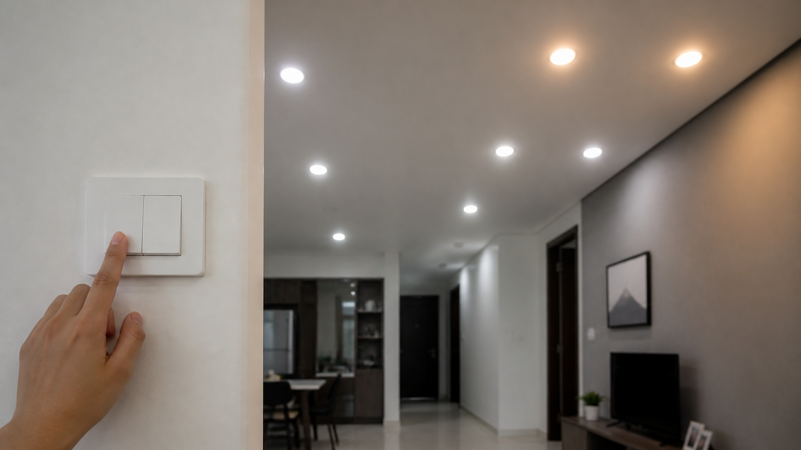 Pemilik rumah memerhatikan sama ada satu lampu LED atau satu zon lampu berkelip